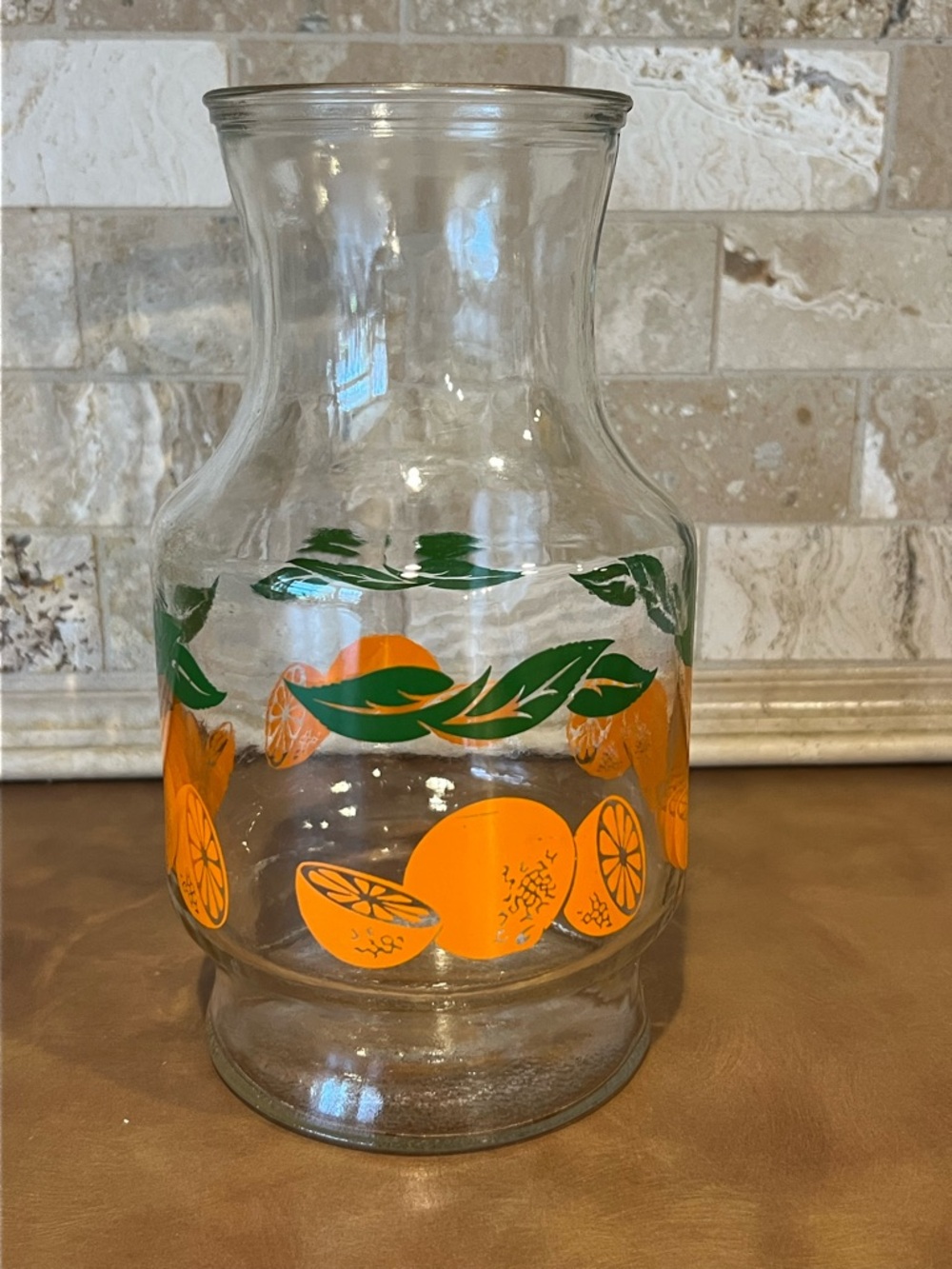 Vintage Glass Orange juice Carafe with Ice Lip (1960-1970’s) Retro, Good con.